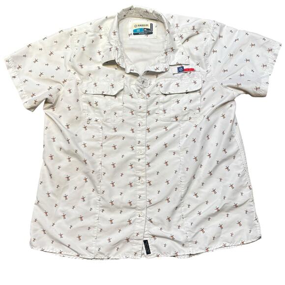 Magellan Outdoors Other - Magellan Houston Rodeo Livestock 2XL S/S Button Up Cowboy Hat Boot Print